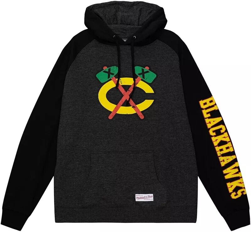 

Черная худи с потертым логотипом Mitchell & Ness Chicago Blackhawks