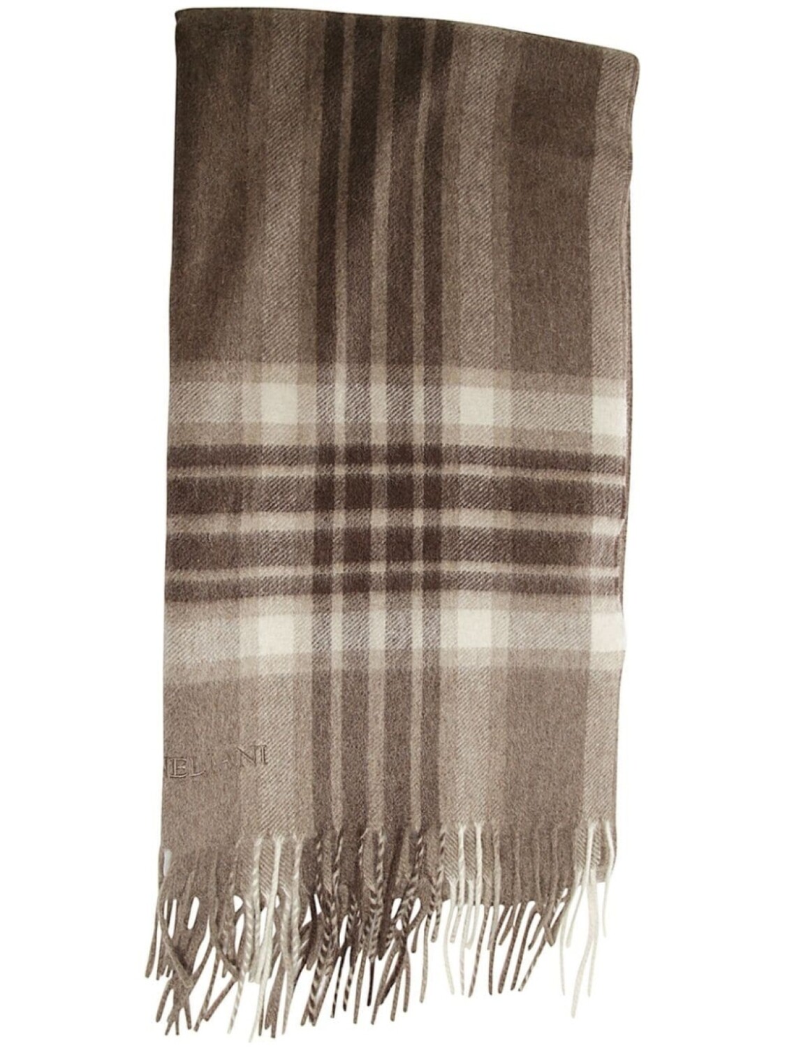 

Corneliani шарф с вышитым логотипом, коричневый