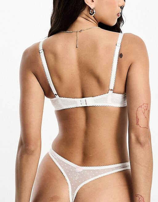 

Мятно-белые стринги с высокой талией с вышивкой Boux Avenue Briar