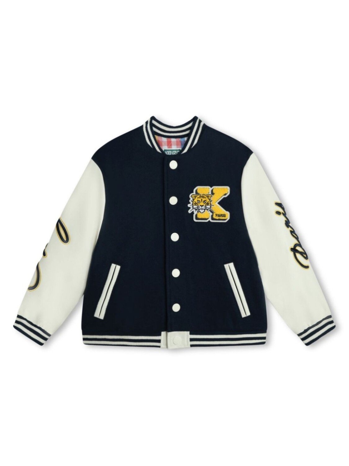 

Kenzo Kids бомбер в стиле колор-блок с логотипом, синий