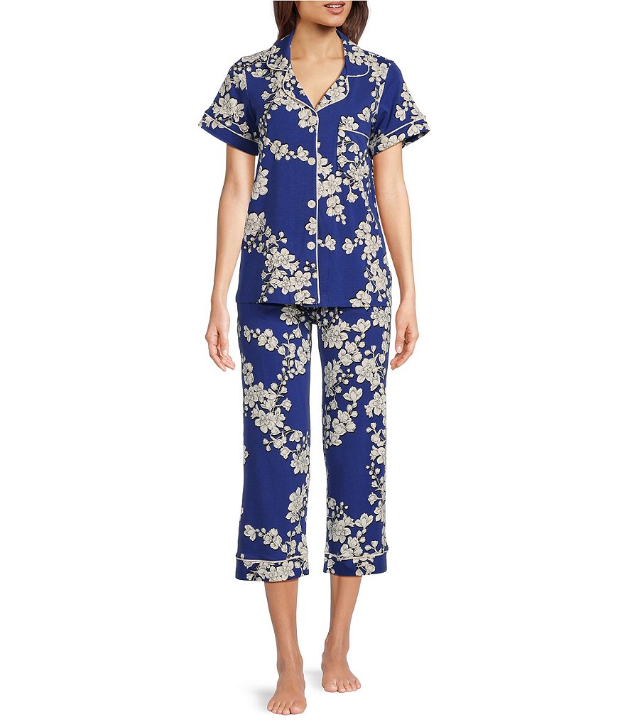 цена Пижама BedHead Shadow Blossom с цветочным принтом Вязаный укороченный пижамный комплект BedHead Pajamas, цветочный