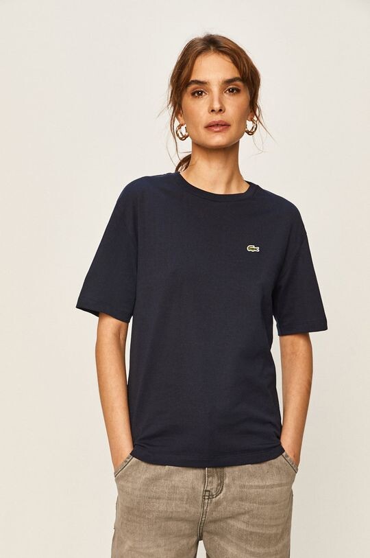 

Хлопковая футболка Lacoste, темно-синий