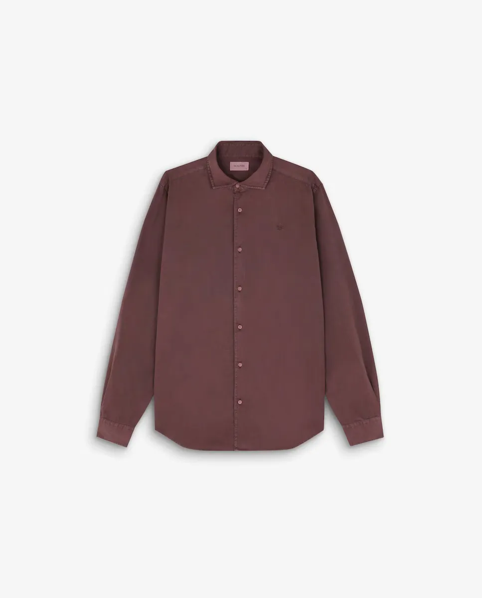 

Мужская хлопковая рубашка с вырезным воротником Scalpers, фиолетовый