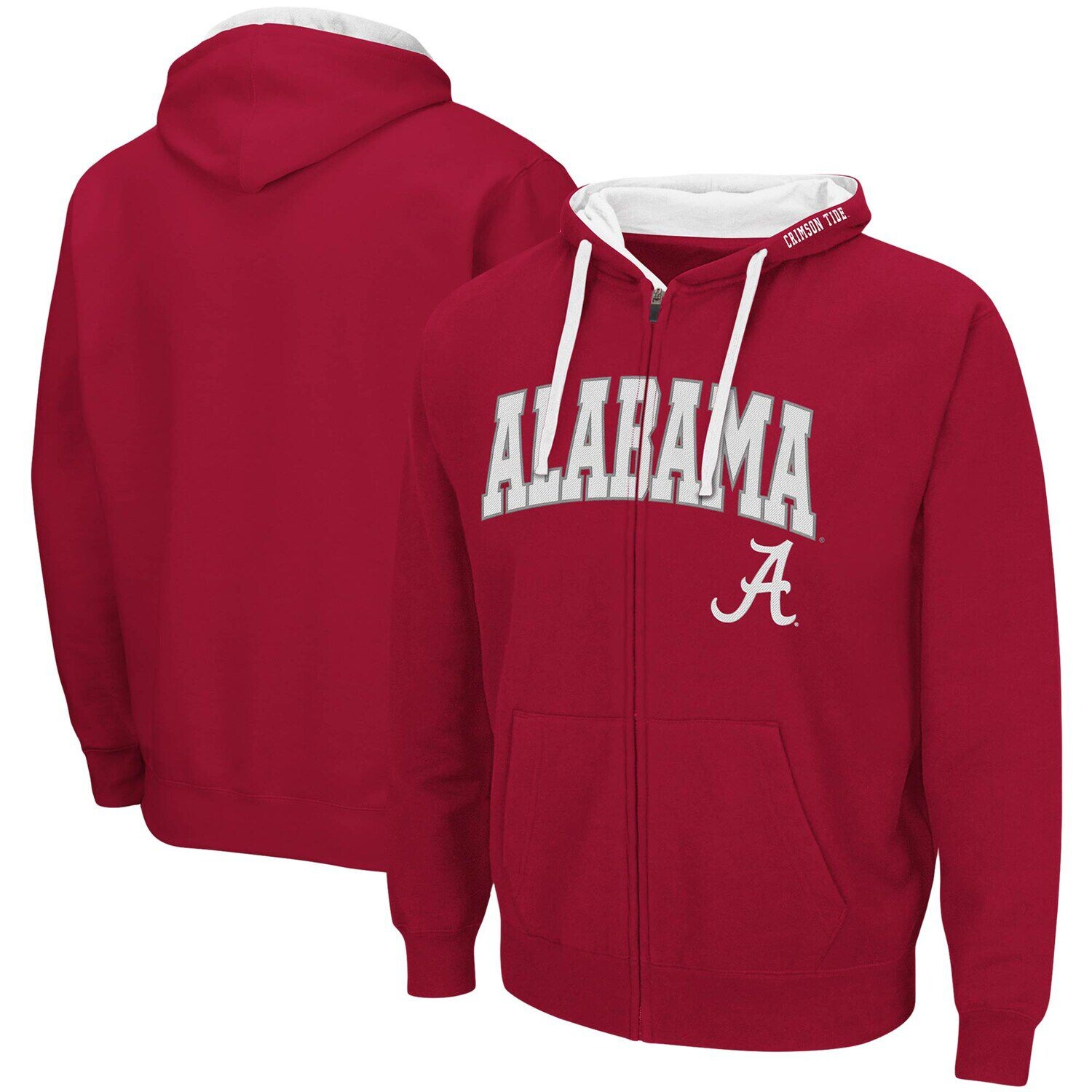 

Мужская толстовка с молнией во всю длину Crimson Alabama Crimson Tide Big & Tall Colosseum