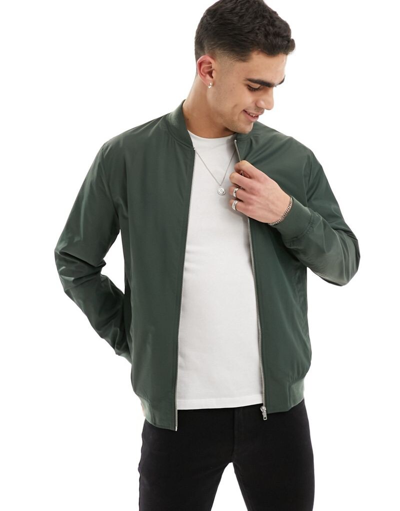 

Зеленый легкий бомбер ASOS DESIGN