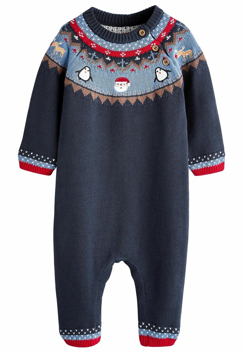 Пижама Fairisle Pattern Christmas Icon Romper Next, цвет navy blue red