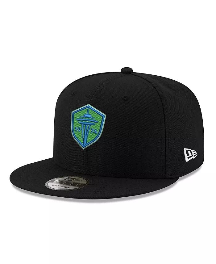 

Мужская черная кепка Snapback с логотипом Seattle Sounders FC Primary Logo 9FIFTY New Era, черный