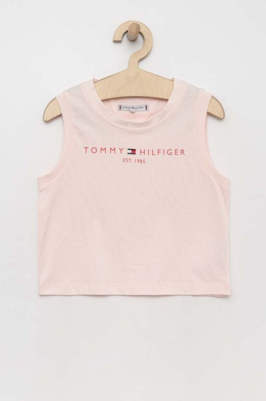 

Детский хлопковый топ Tommy Hilfiger, розовый