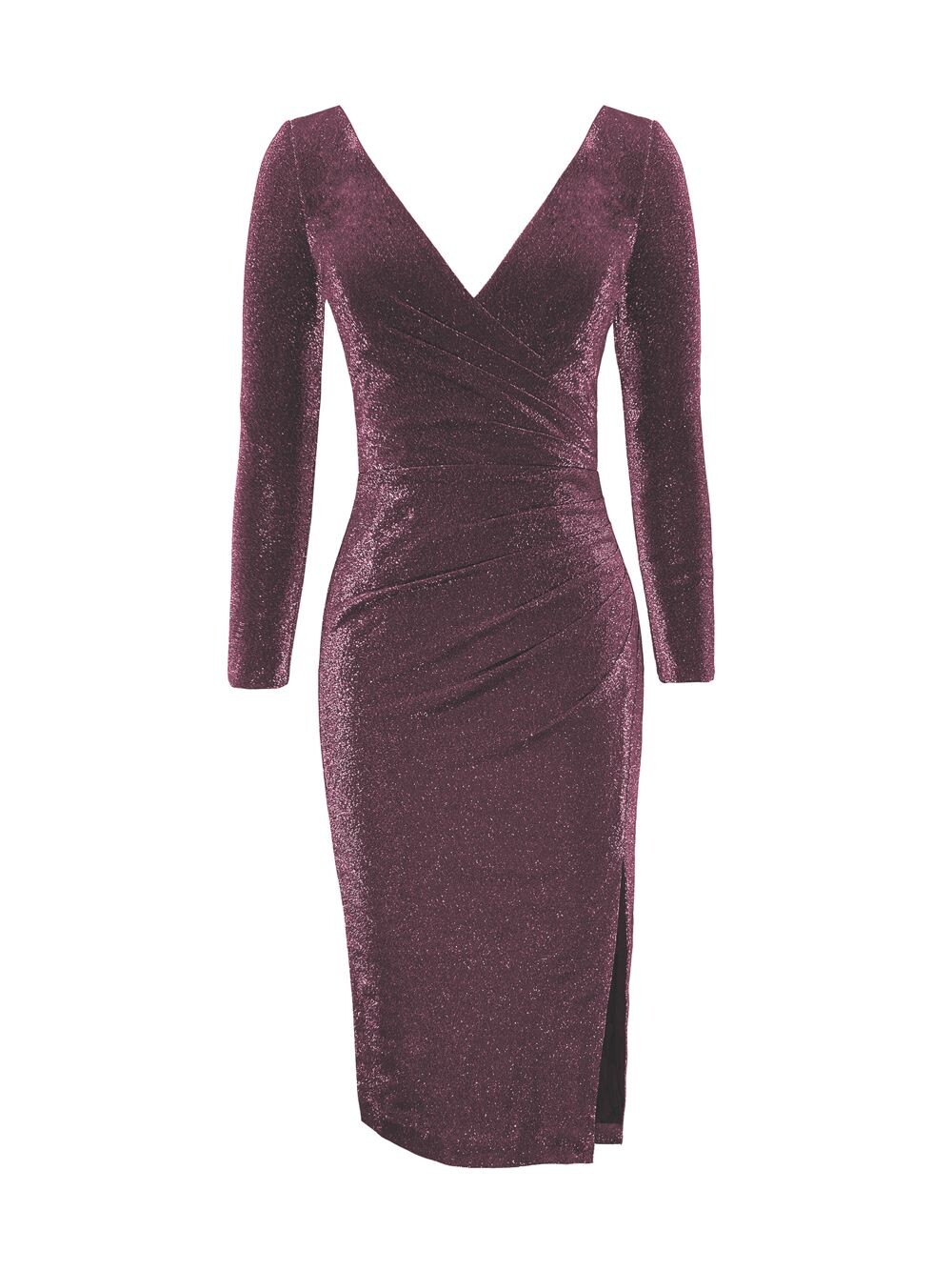 

Платье-миди Lois с рюшами Body-Con Dress The Population, фуксия, Розовый