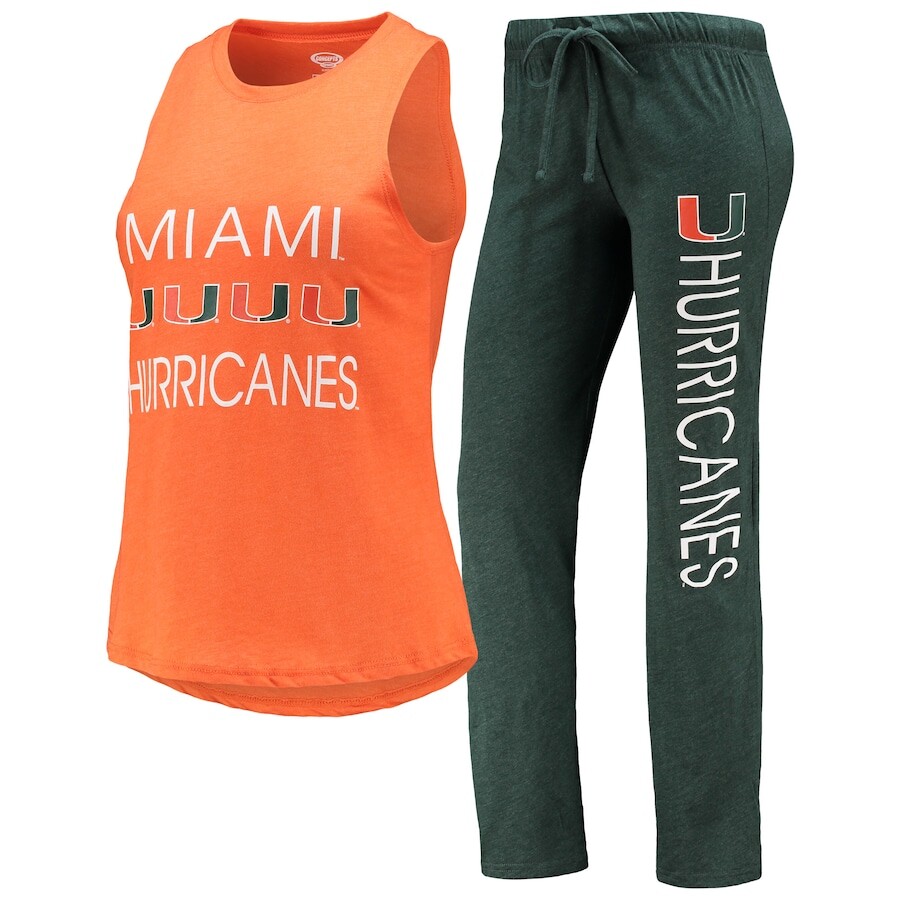 

Пижамный комплект Concepts Sport Miami Hurricanes, зеленый