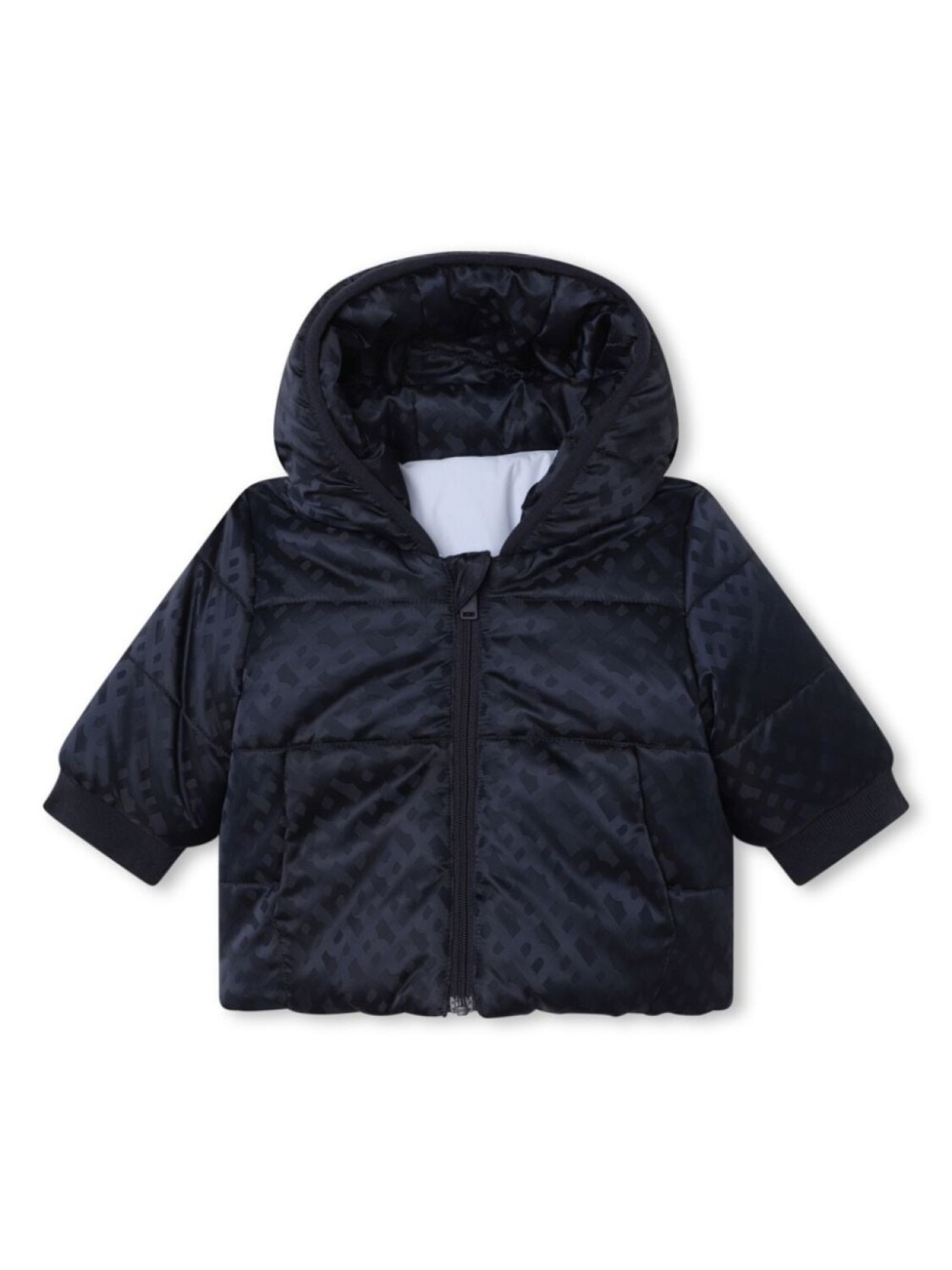 

BOSS Kidswear двусторонний пуховик с монограммой, синий