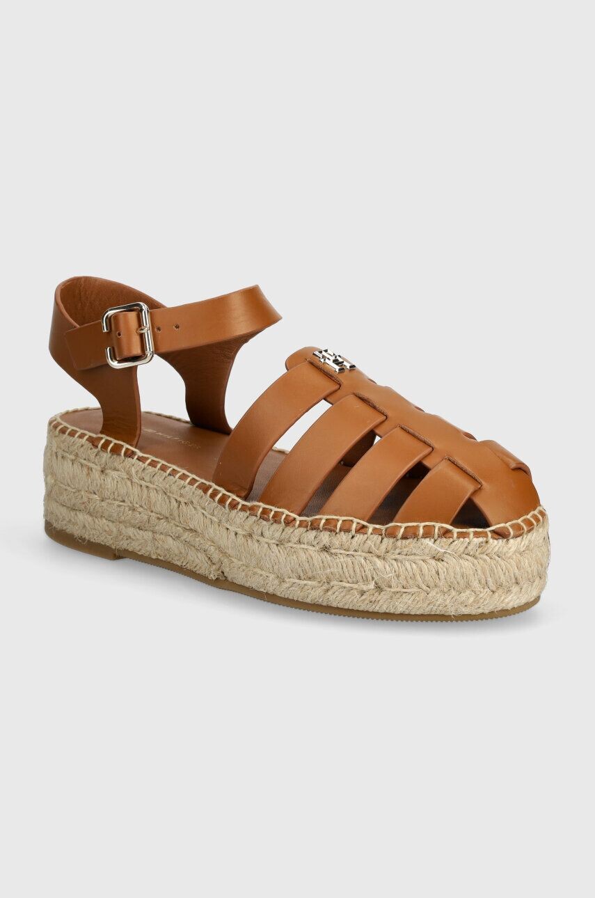 

Кожаные эспадрильи Tommy Hilfiger TH AUTHENTIC LEATHER ESPADRILLE, коричневый