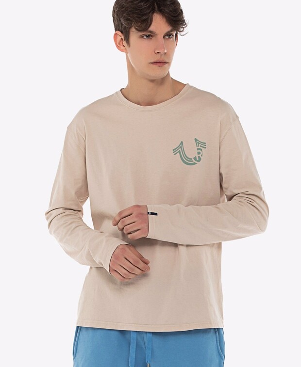 

Рубашка с длинным рукавом True Religion, бежевый