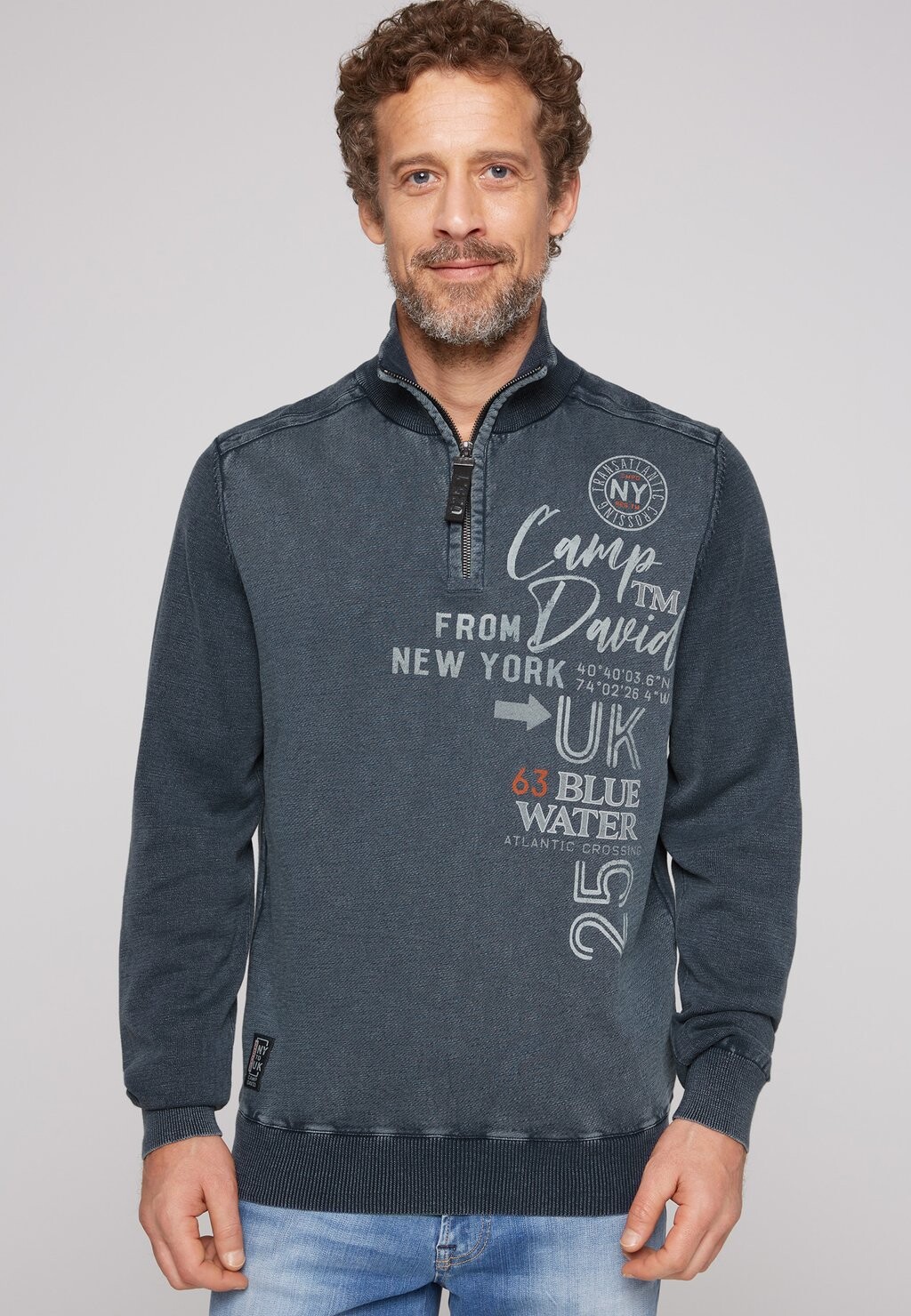 

Вязаный свитер STONE WASHED Camp David, цвет blue navy