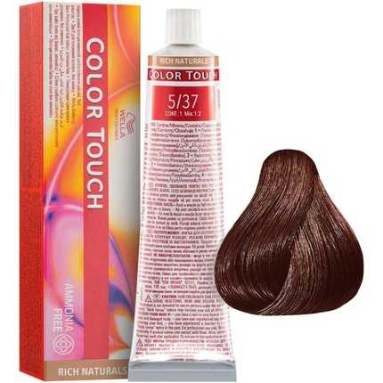цена Color Touch 5/37 Светло-коричневая золотисто-коричневая стойкая краска для волос 60 мл, Wella