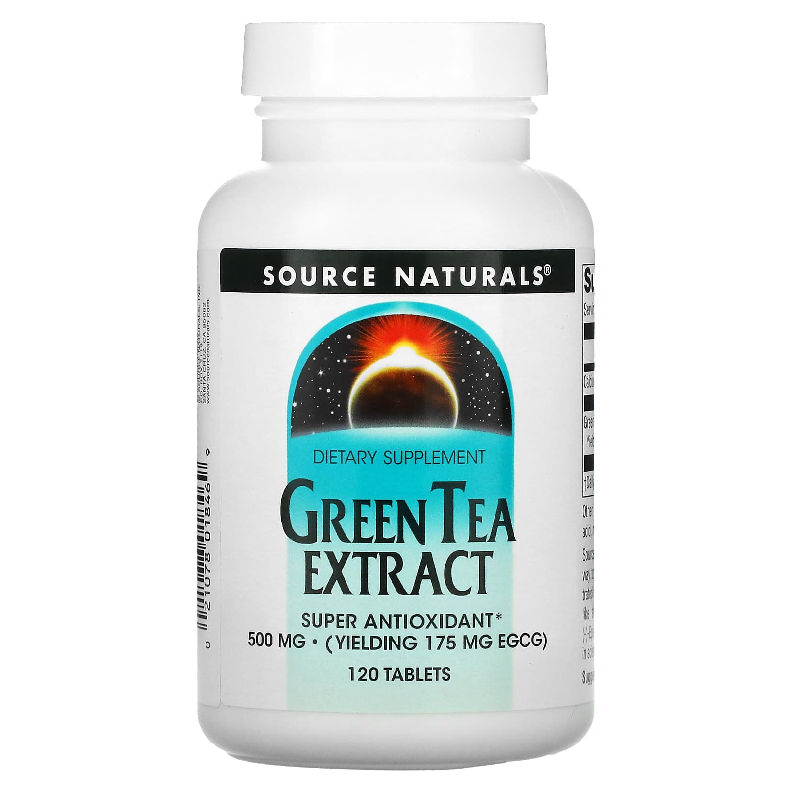 

Экстракт зелёного чая, 500 мг, 120 таблеток, Source Naturals