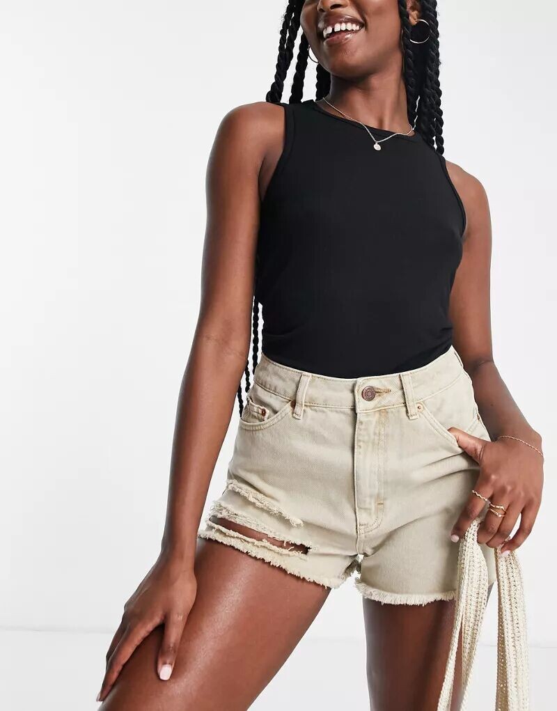

Песочные шорты А-силуэта с разрезами для мам Topshop