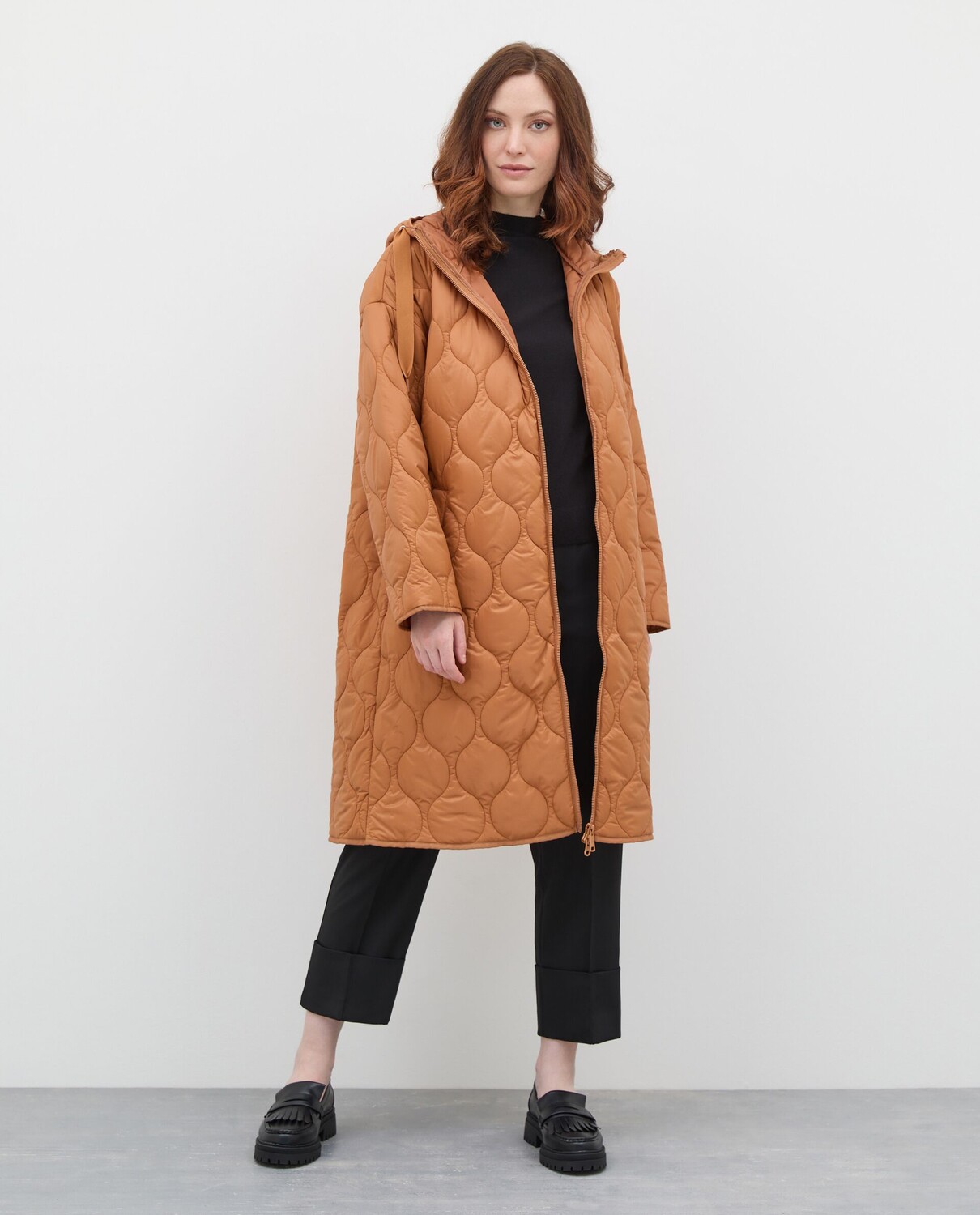 

Длинная стеганая парка для женщин NICE&CHIC, коричневый