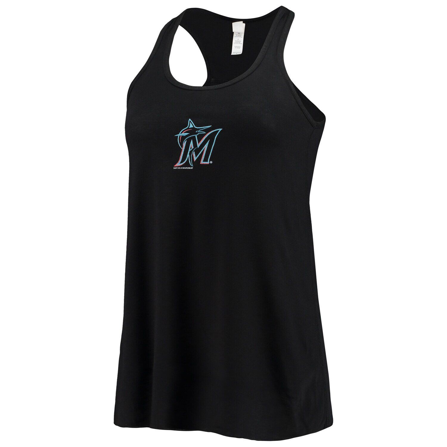

Женская мягкая, как виноград, черная майка Miami Marlins спереди и сзади, Черный