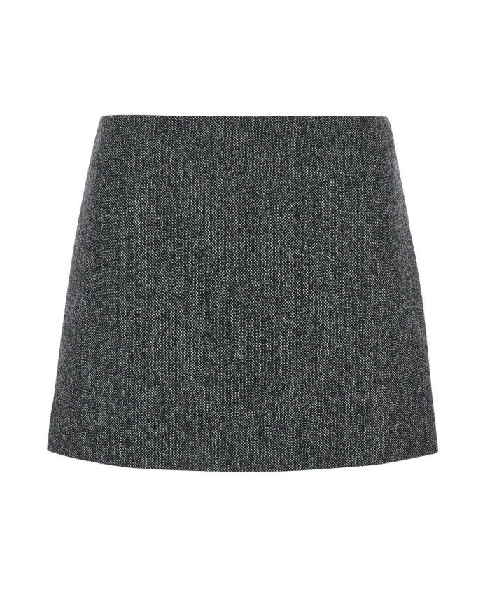 

Шерстяная мини юбка Pinko, серый