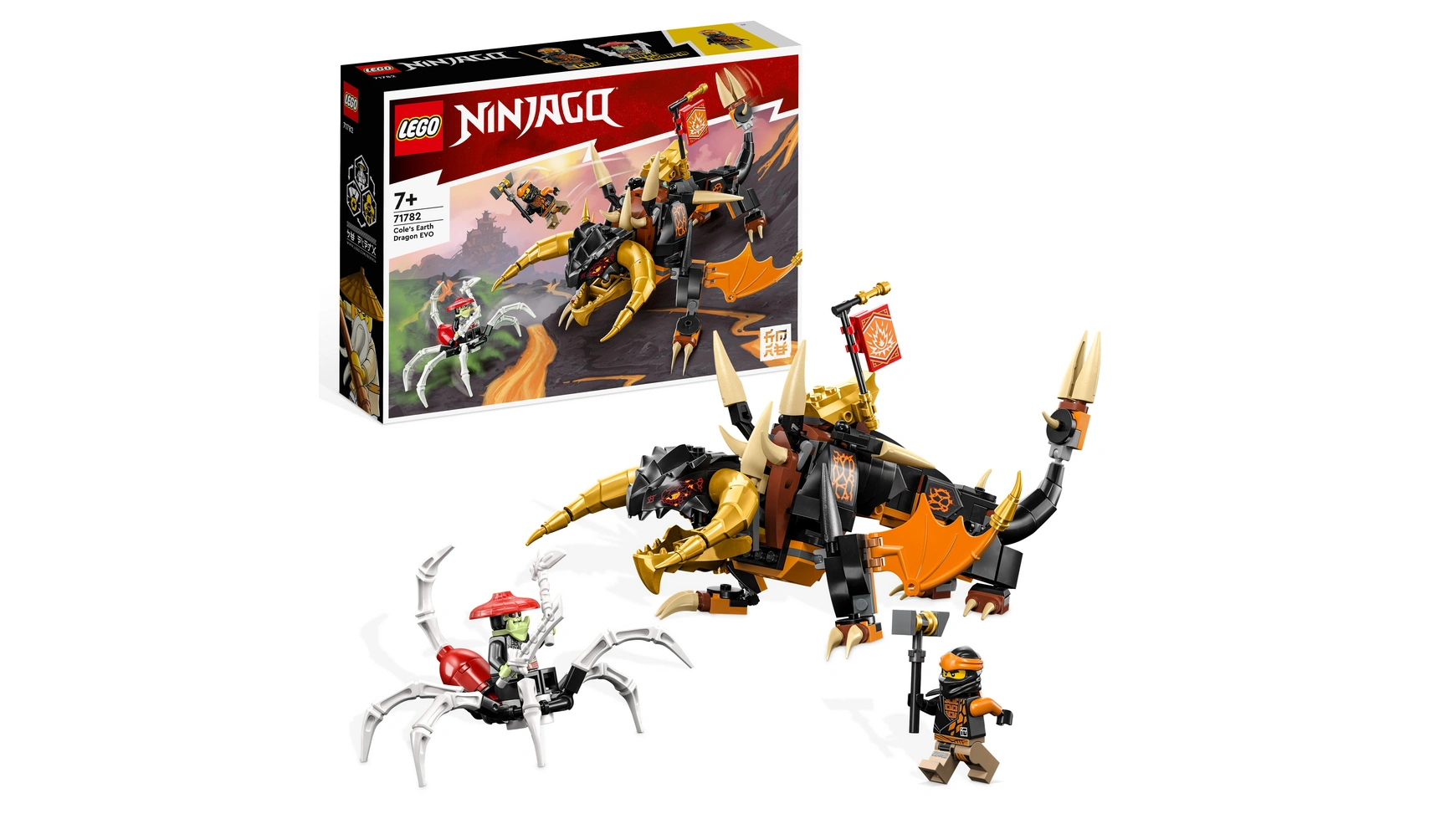 цена Lego NINJAGO Cole's Earth Dragon EVO Игрушка-дракон с фигурками