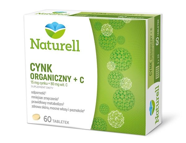Naturell Cynk Organiczny + Witamina C иммуномодулятор, 60 шт.