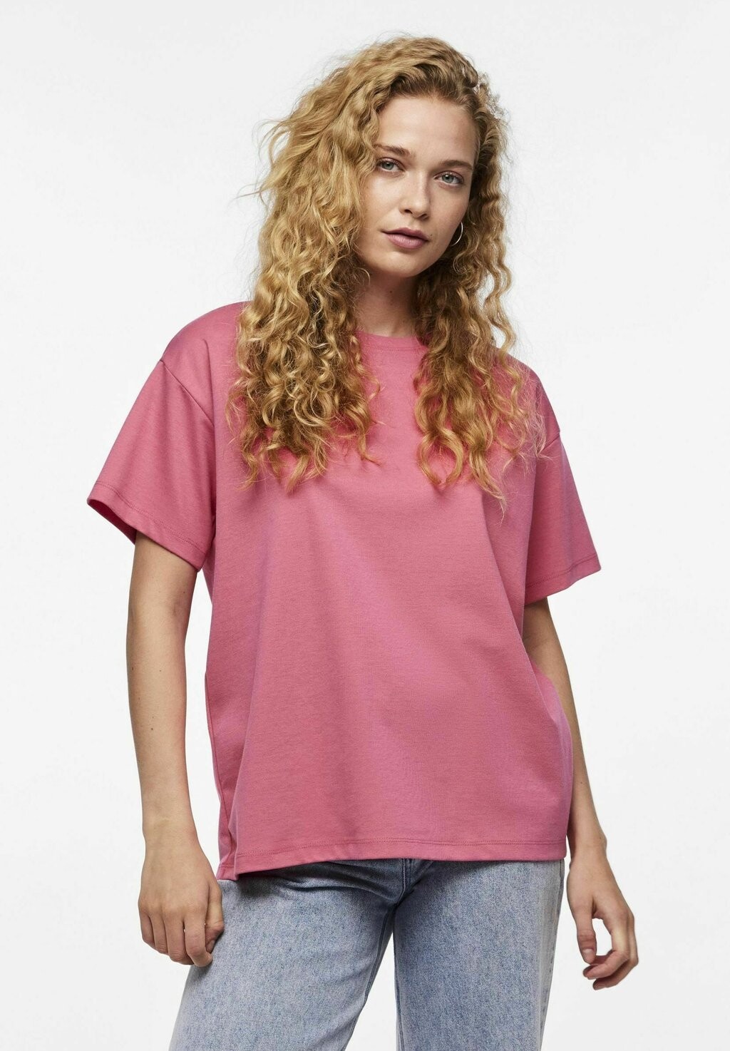 

Футболка базовая NOOS Pieces, цвет hot pink