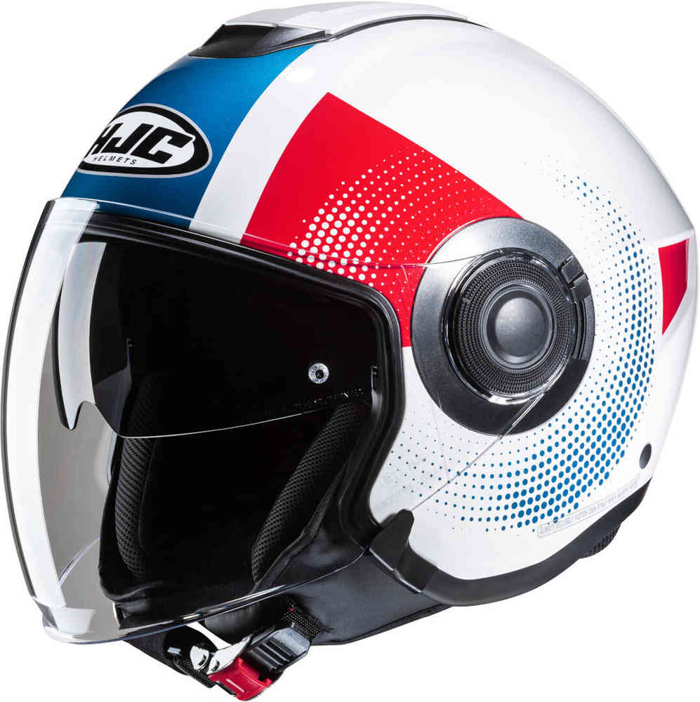 i40N Pyle Реактивный шлем HJC, белый/синий/красный