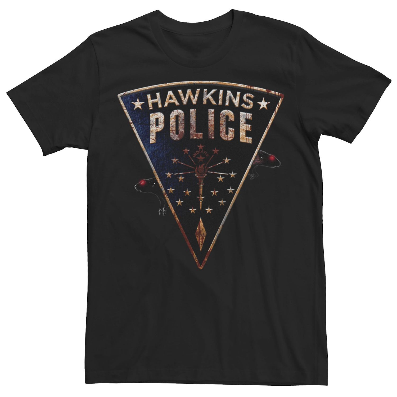 

Мужская футболка с нашивкой Netflix Stranger Things Hawkins Police Rats Licensed Character