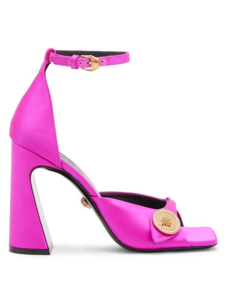 

Сандалии на расклешенном каблуке с декором Medusa Versace, цвет Glossy Pink