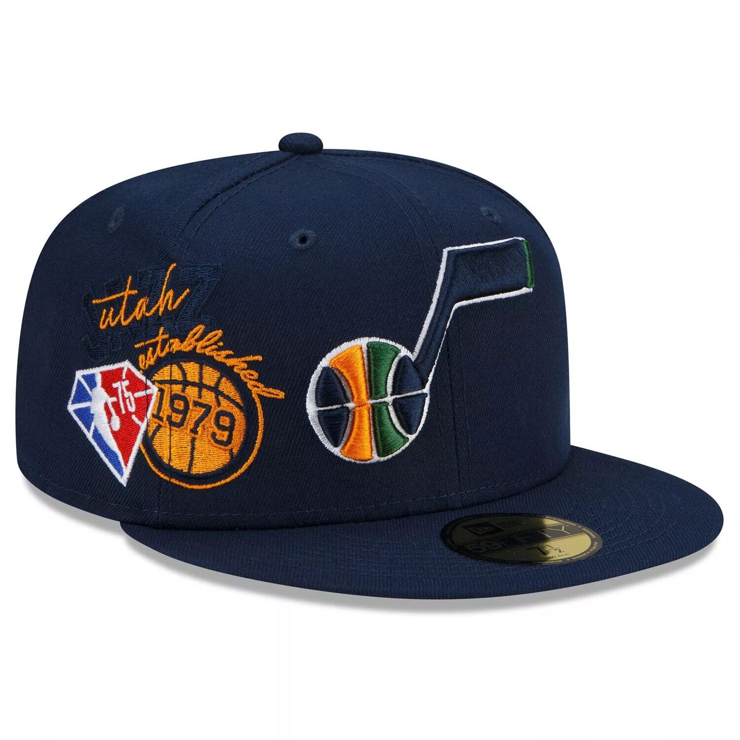 

Мужская приталенная шляпа New Era Navy Utah Jazz Back Half 59FIFTY
