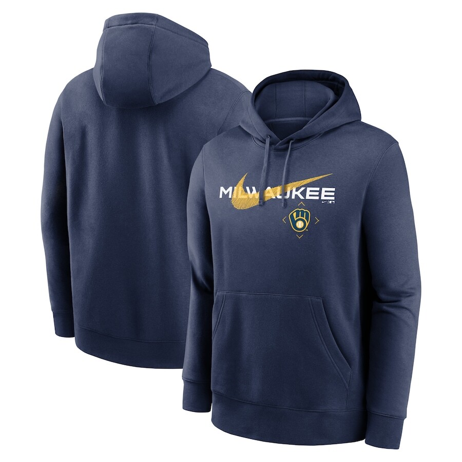 

Пуловер с капюшоном Nike Milwaukee Brewers, нави