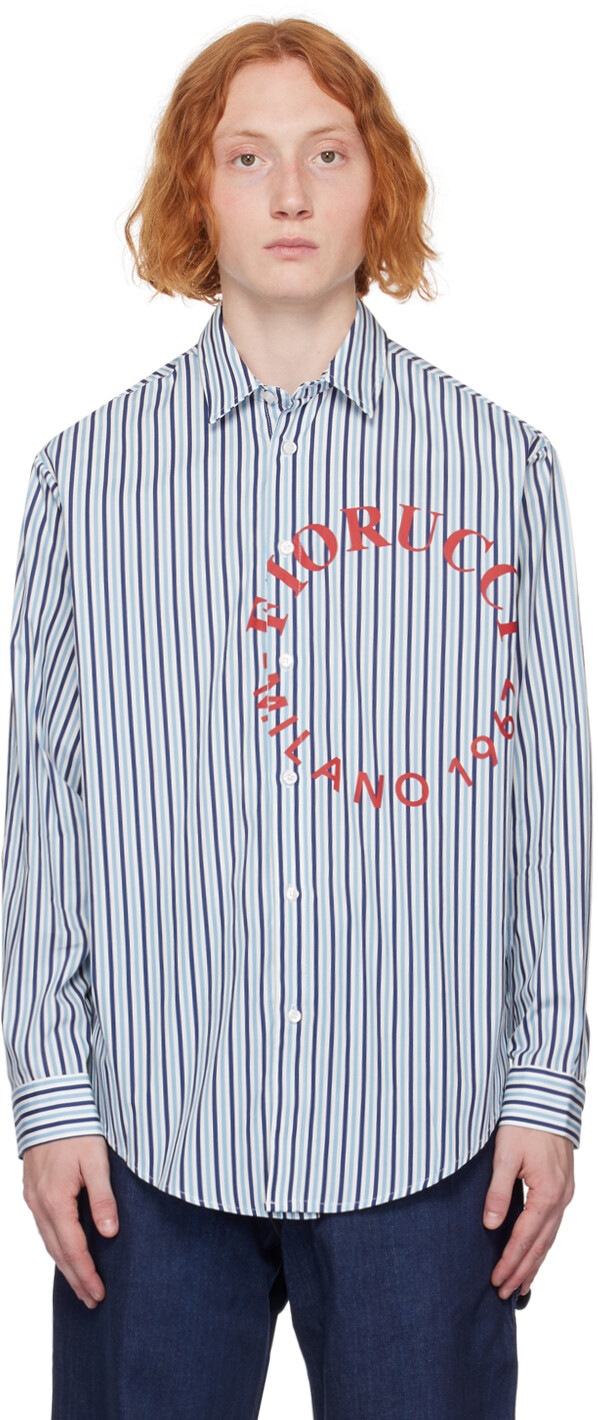 

Рубашка в сине-белую полоску Fiorucci