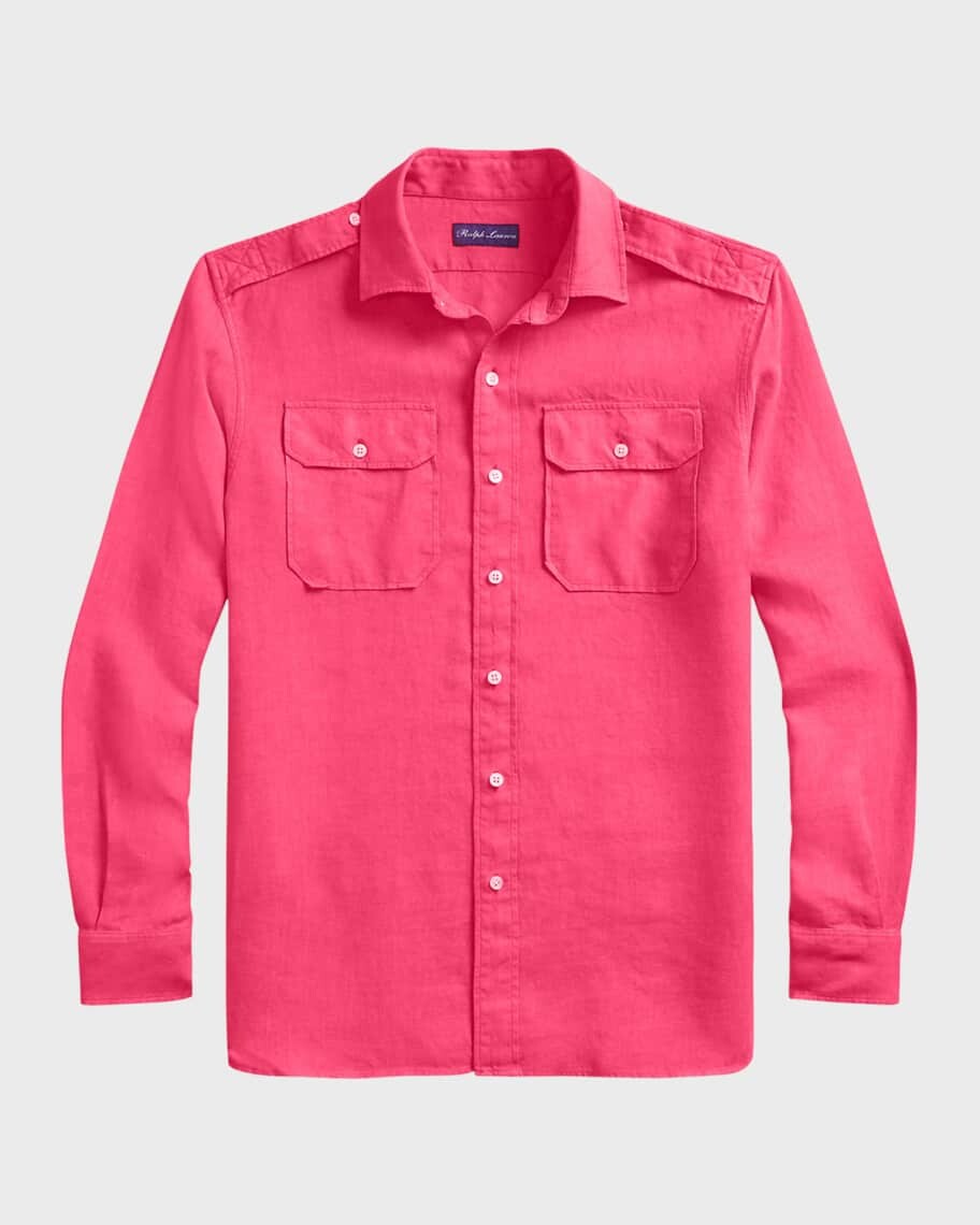 

Мужская льняная спортивная рубашка Raleigh Ralph Lauren Purple Label