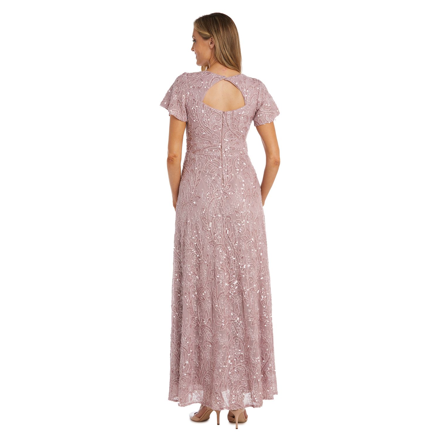 Женское платье из сетки с пайетками и вышивкой R&M Richards R&M Richards