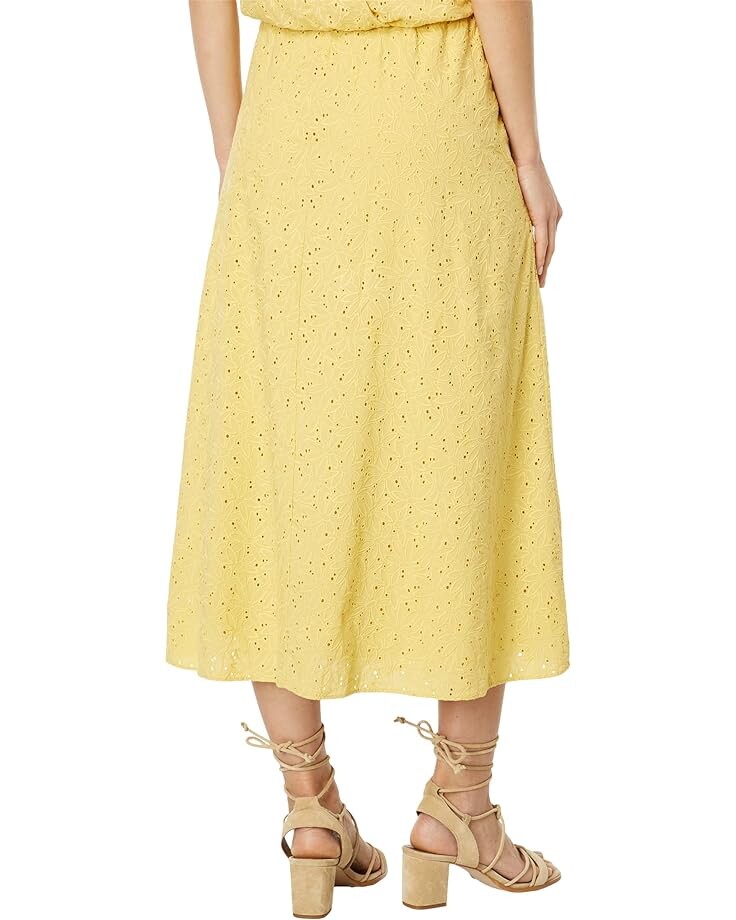 цена Юбка Madewell Eyelet Side-Button Midi Skirt in Dream-On Daisy, цвет Haystack