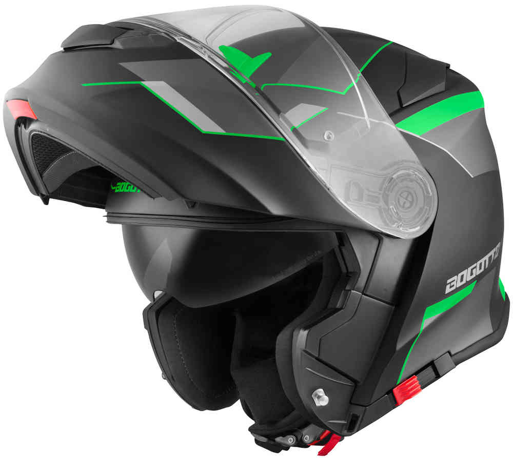 V271 Дельта-шлем Bogotto, черный матовый/зеленый