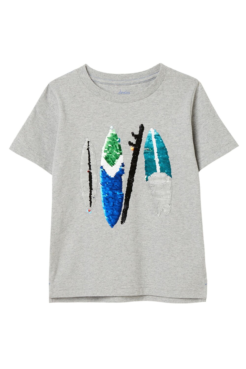 

Футболка Archie с короткими рукавами и двусторонними пайетками Joules, серый