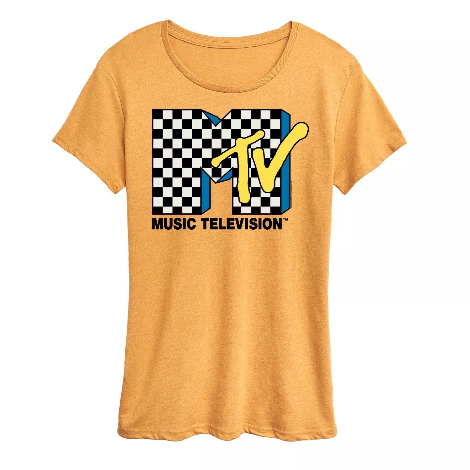 

Женская футболка с клетчатым логотипом MTV и графическим рисунком Licensed Character
