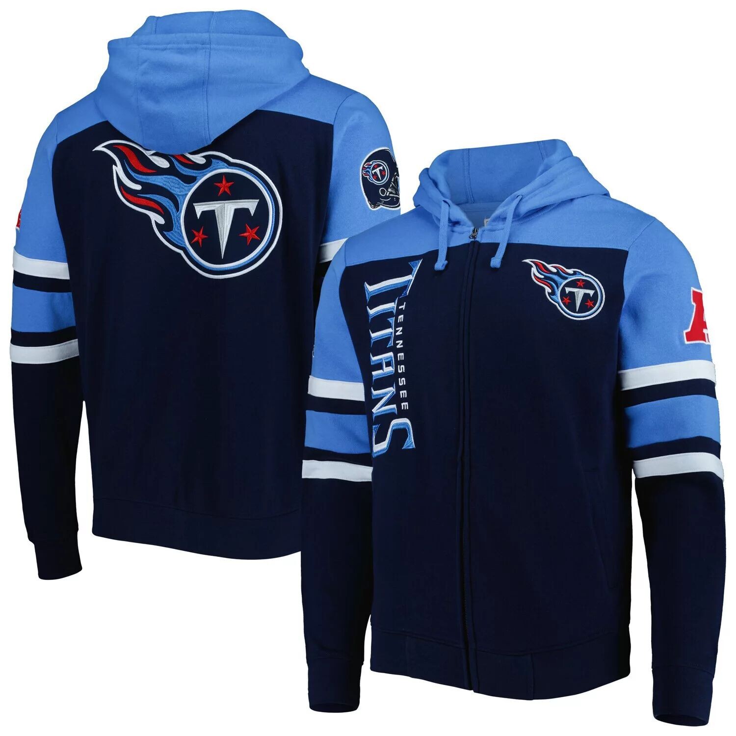 

Мужская темно-синяя куртка с капюшоном и молнией во всю длину Tennessee Titans Extreme Starter, Синий