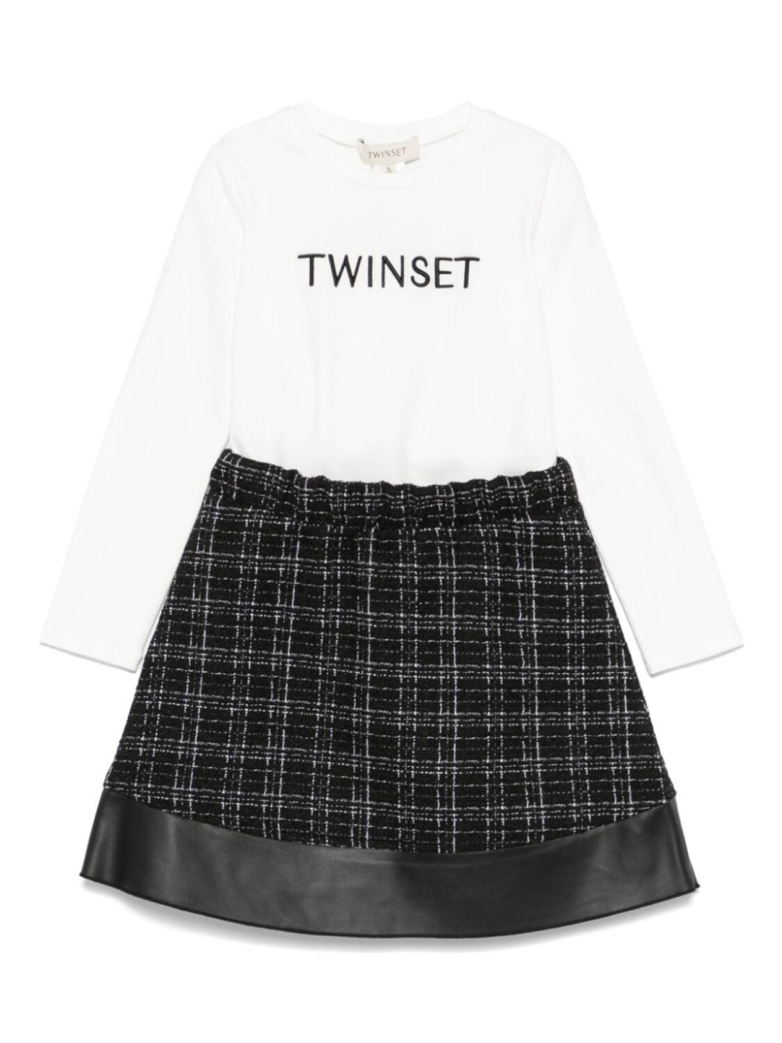 

TWINSET Kids комплект из футболки и юбки с вышитым логотипом, белый