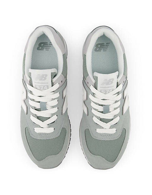 

Светло-зеленые кроссовки на платформе New Balance 574Z