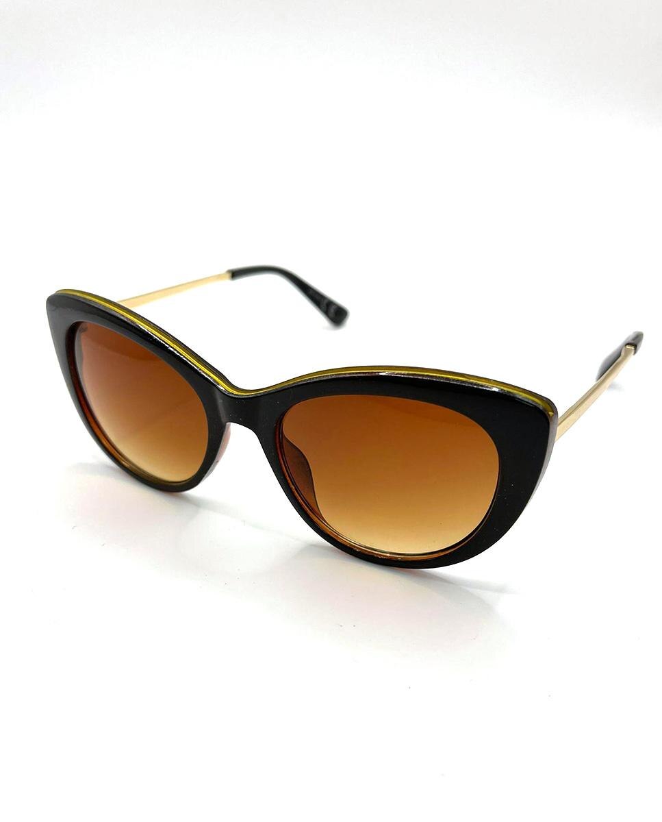 Коричневые женские солнцезащитные очки «кошачий глаз» Valeria Mazza Design Starlite, коричневый йога с валерией