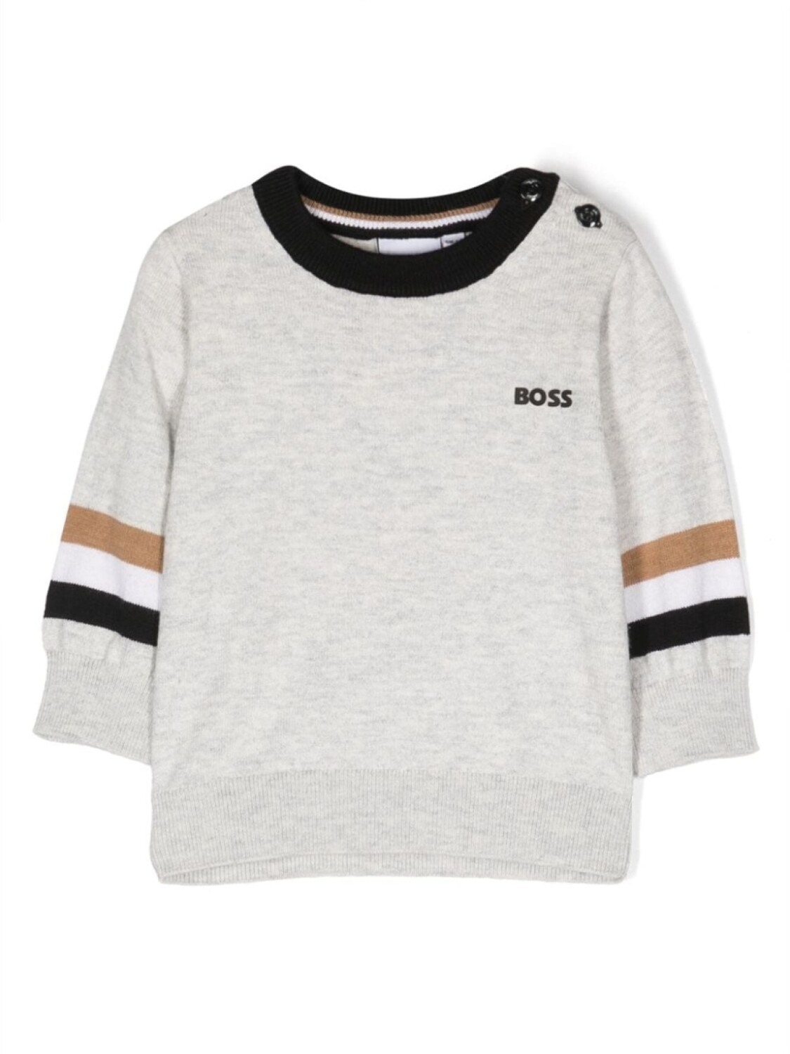

BOSS Kidswear джемпер с круглым вырезом и логотипом, серый
