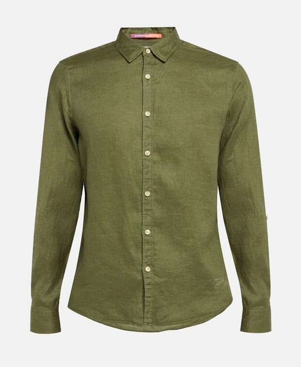 

Льняная рубашка Scotch & Soda, хаки