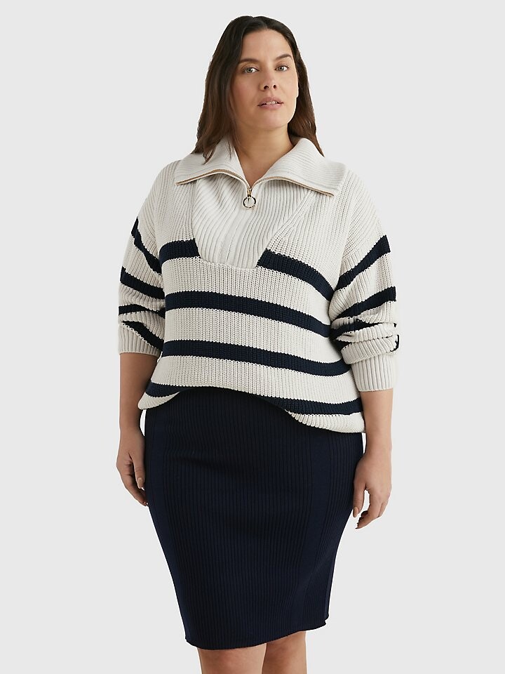 

Свитер с застежкой-молнией Curve Stripe Tommy Hilfiger