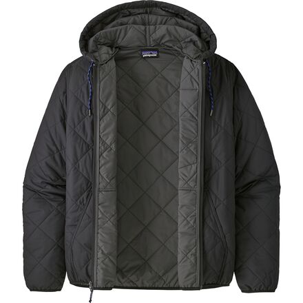 Стеганая куртка-бомбер с капюшоном и ромбовидной отделкой мужская Patagonia, черный мужская стеганая куртка корейская версия японского пуховика зимнее пальто с капюшоном стеганая куртка для мужчин зима 2023