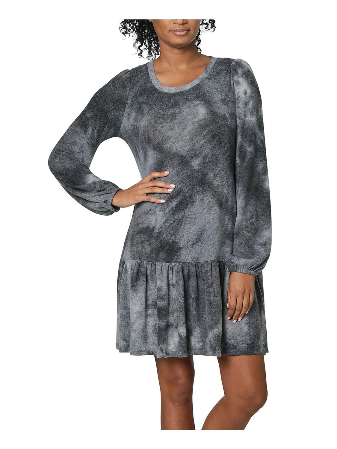 

Короткое женское платье-свитер с принтом тай-дай Plus Ultra Flirt, цвет Charcoal Tye Dye