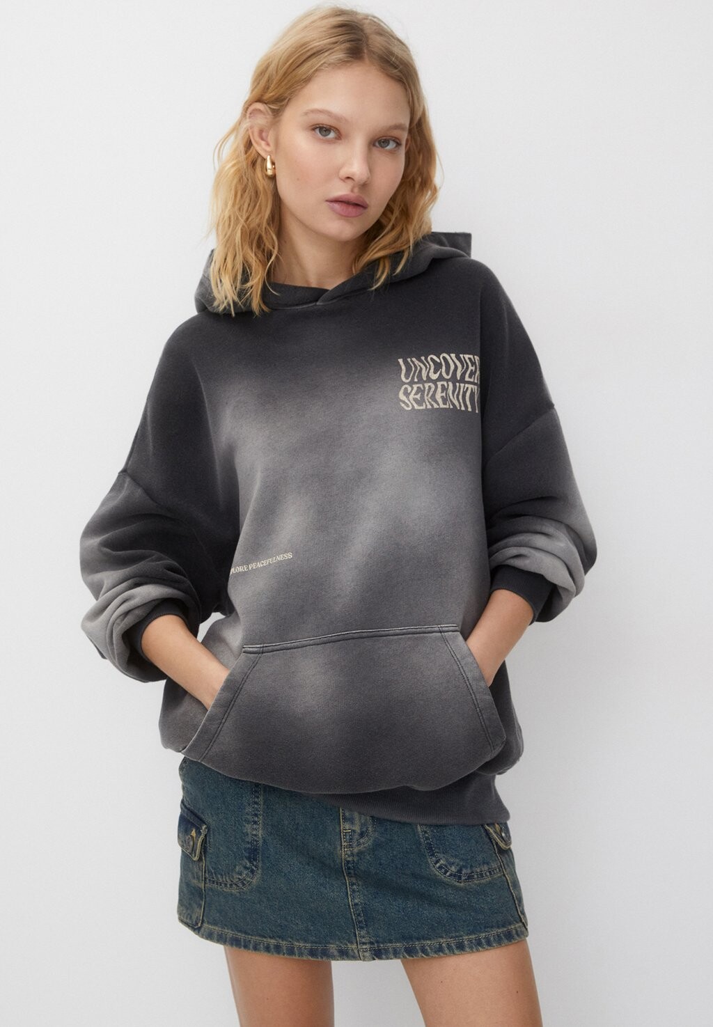

Толстовка Printed PULL&BEAR, цвет grey