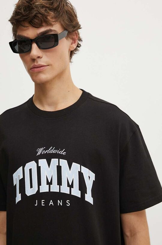 

Хлопковая футболка Tommy Jeans, черный